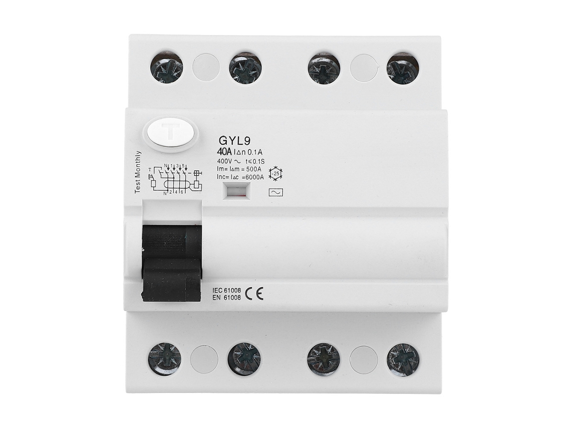Interruptor de circuito de corrente residual 25a/40a/63a 400vac VOLTEDGE