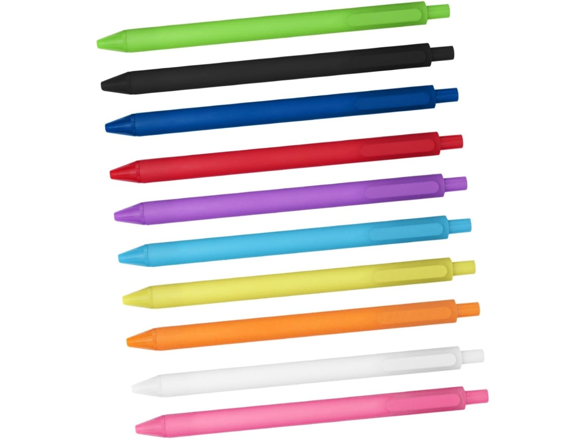 Pacote Com 10 Canetas Gel Coloridas De Pressão, Manuais Para