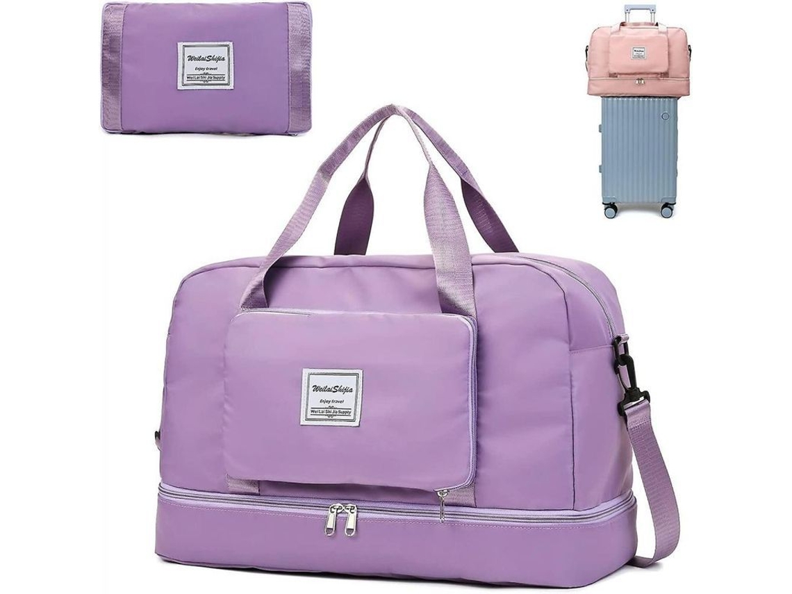 2026-bolsa De Viaje Plegable Knowledee Con Separación Seco/húmedo Impermeable Gran Capacidad 20-35l Morado
