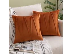 2026 funda de Almohada de Terciopelo Rayado Laranja 2 Peças 45x45cm para Sofá Cama Auto Salão