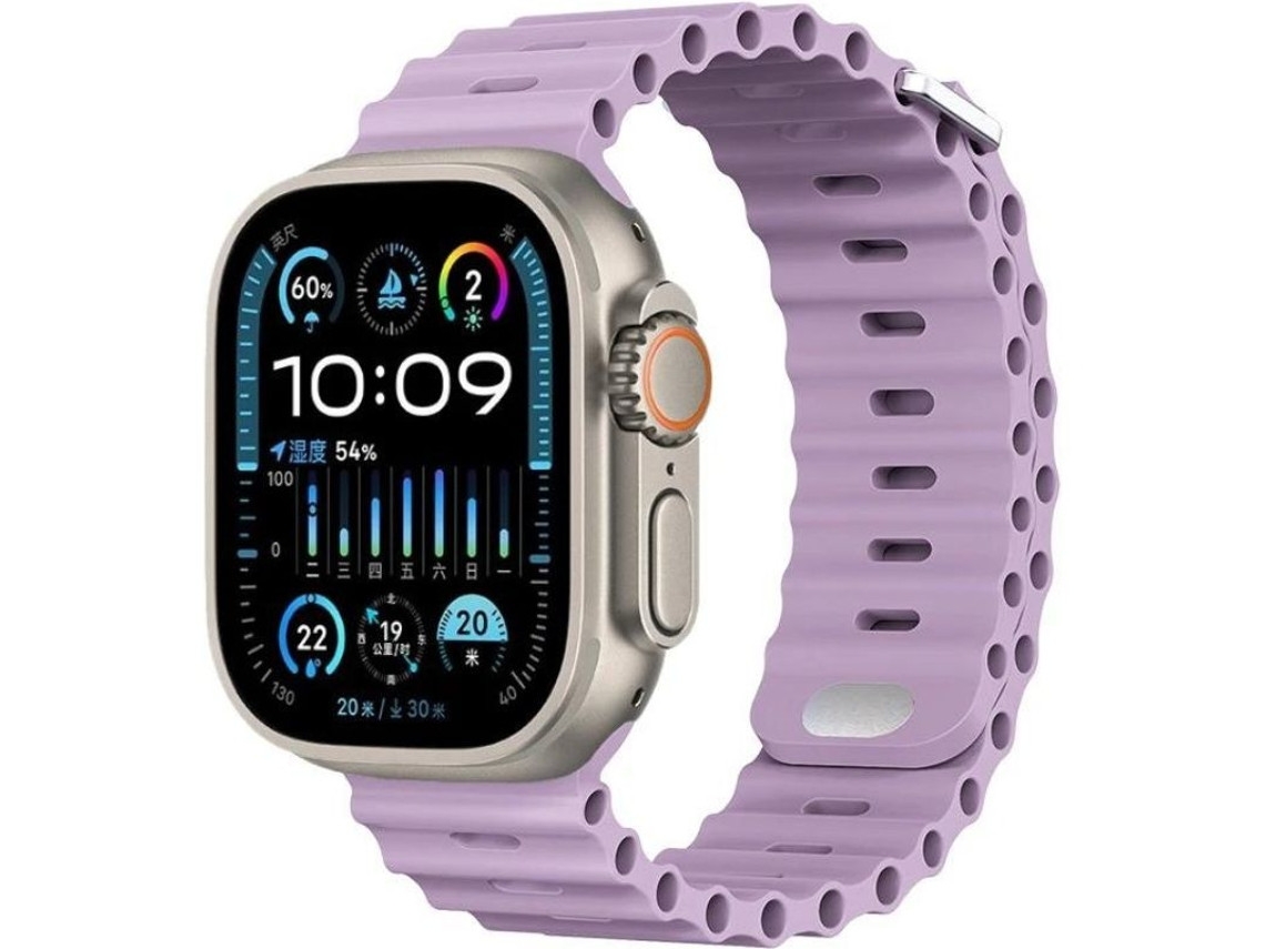 Pulseira ORYSIN Ocean Waves para Apple Watch Series 10 46mm Roxo Design Resistente e Elegante