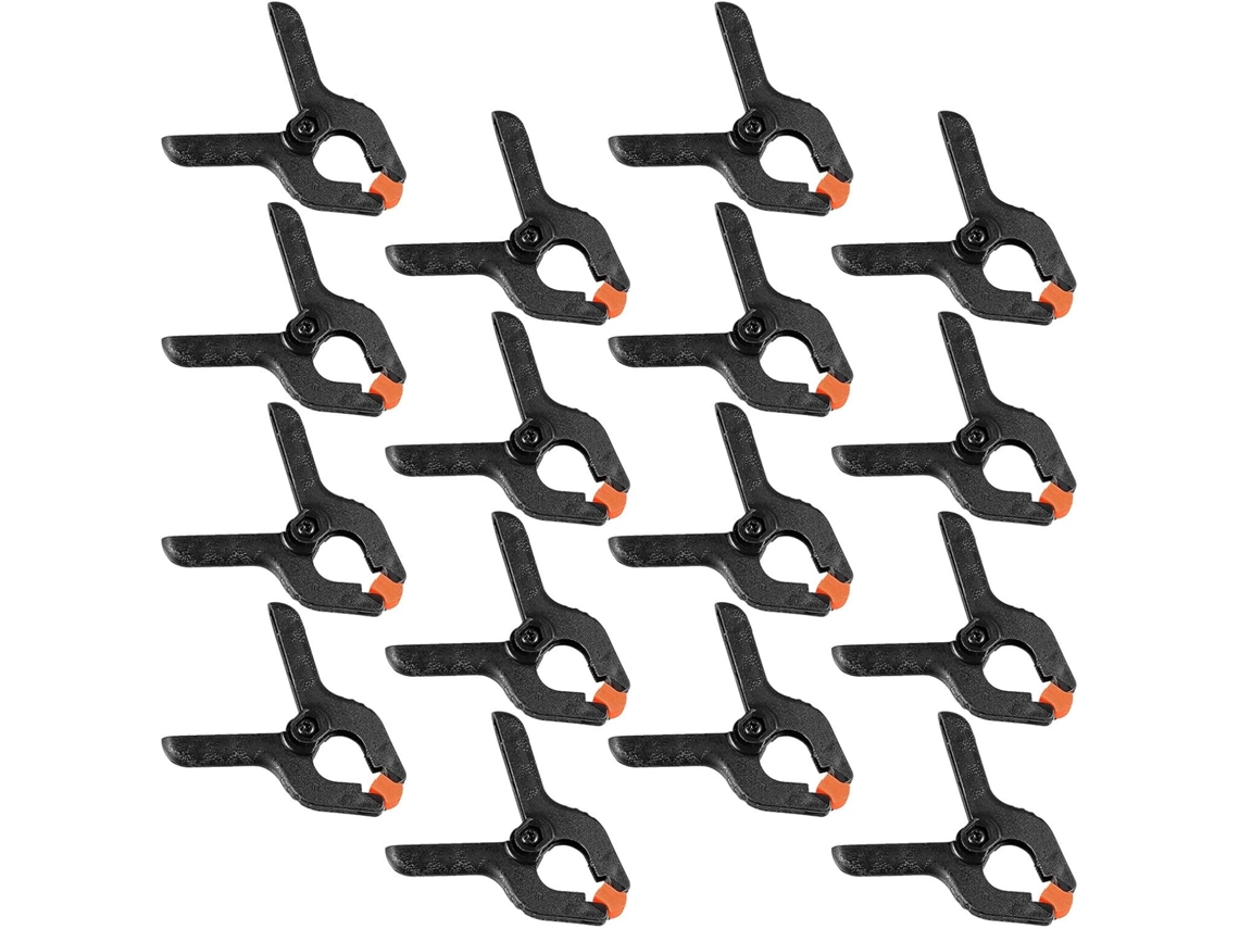 Lote com 50 Pequenos Prendedores de Mola de Plástico Preto, Resistentes, para Fundos Fotográficos. SFUSHOS