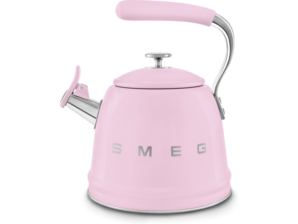 Chaleira de Aço com apito SMEG WKF01PK Rosa (2,3 L)