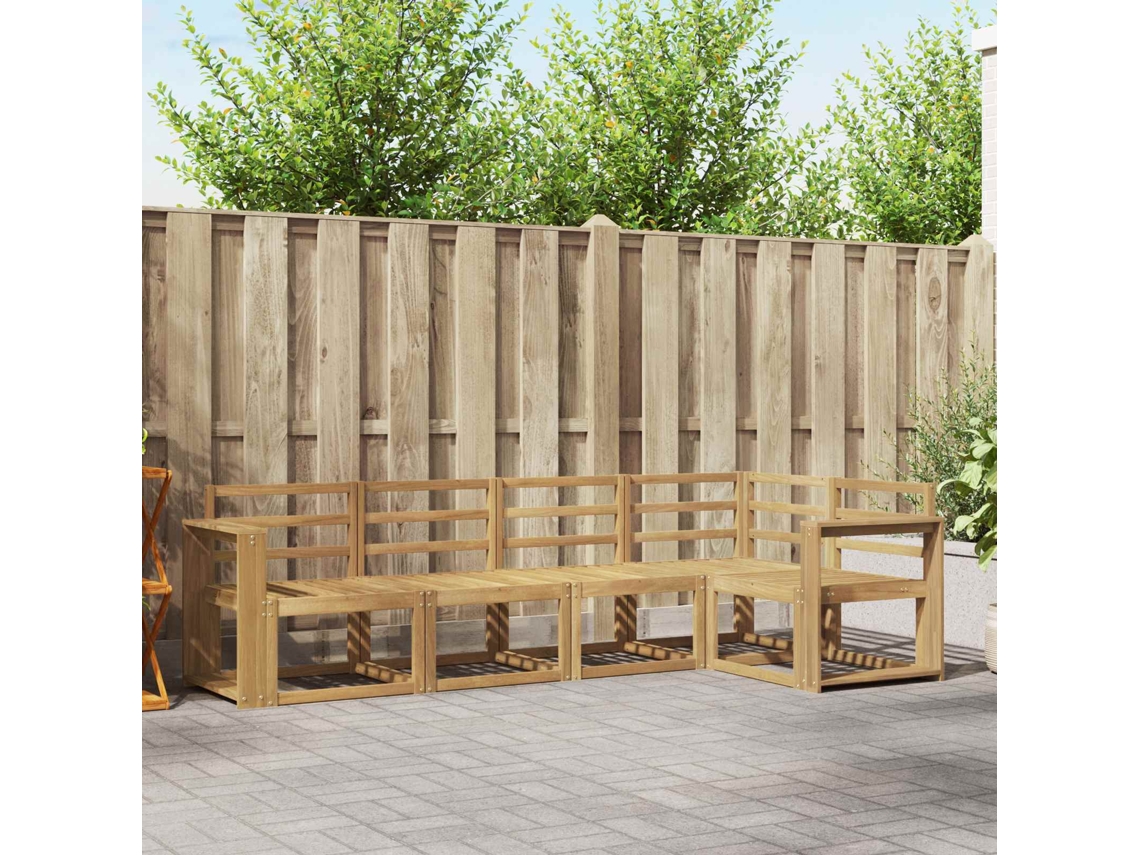 Vidaxl Conjunto De Sofás Para Exterior 5 Unid. Branco