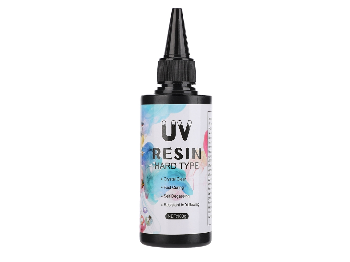 Resina UV transparente, adesivo de cura rápida que não amarela, para artesanato e decoração, 100g