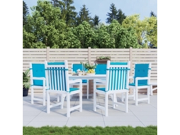 Vidaxl Almofadões Lombares P/ Cadeiras De Jardim 6pcs Oxford Azul