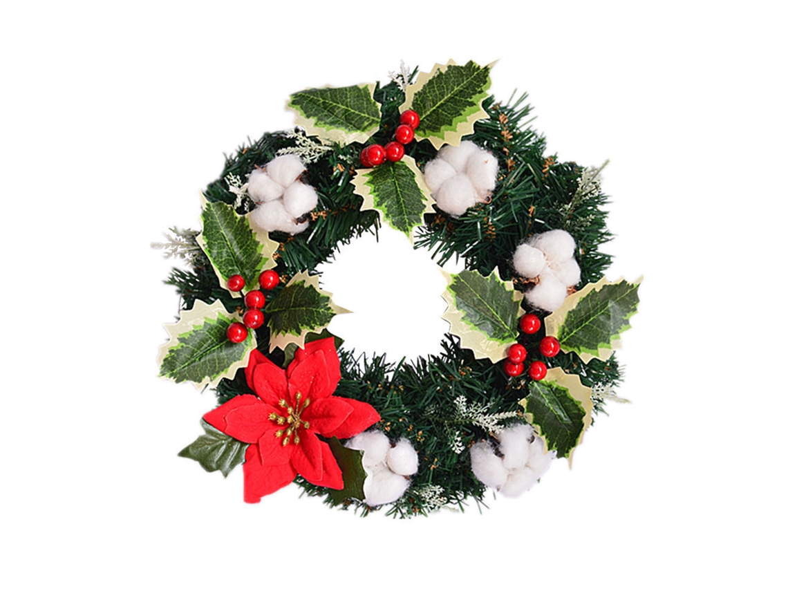 Laxiscreed Guia De Velas Para Buquê De Natal Com Folhas De Azevinho, Bagas Vermelhas E Algodão Seco