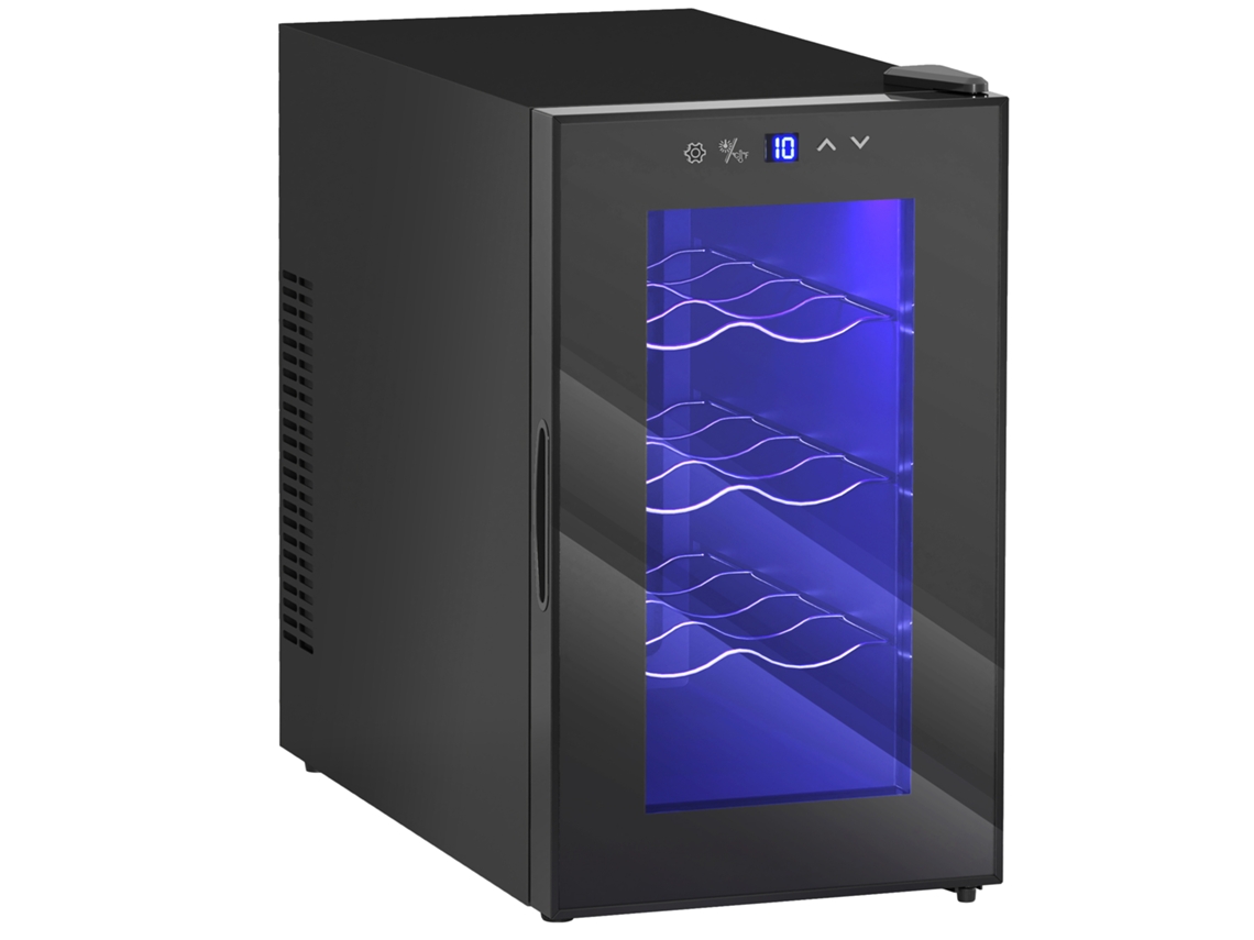 Adega de Vinhos 21l para 8 Garrafas, 8 a 18°C, Termoelétrica, Filtro UV, Led Touch, Prateleira Ajustável, Classe E | S/MARCA
