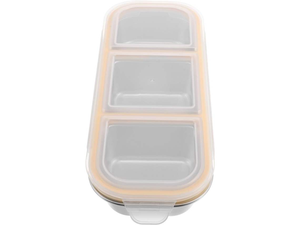 Marmita Bento De Aço Inoxidável Com Vários Compartimentos E Design Portátil Para Controle Porções, Ideal Para Preparar