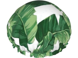 Touca De Banho Bonita Com Estampa Folha Palmeira Verde – Reutilizável, Dupla Camada, Item Essencial Para Viagens, Hotel