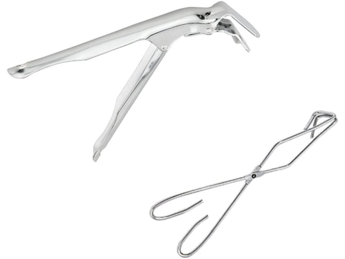 Pinças para Churrasco Happyyami de 2 Peças, Ferro Revestido, Acessórios para Churrasco, Utensílios Práticos para