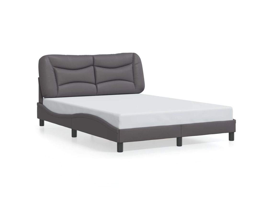 Bed Frame, Bed Frames Vidaxl Cinzeto Couro Artificial (140 X 200 Cm)