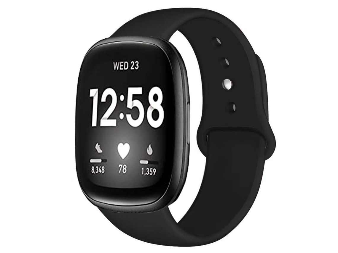 Bracelete Pulseira Silicone Suave para Fitbit by Google Versa 2 Preto