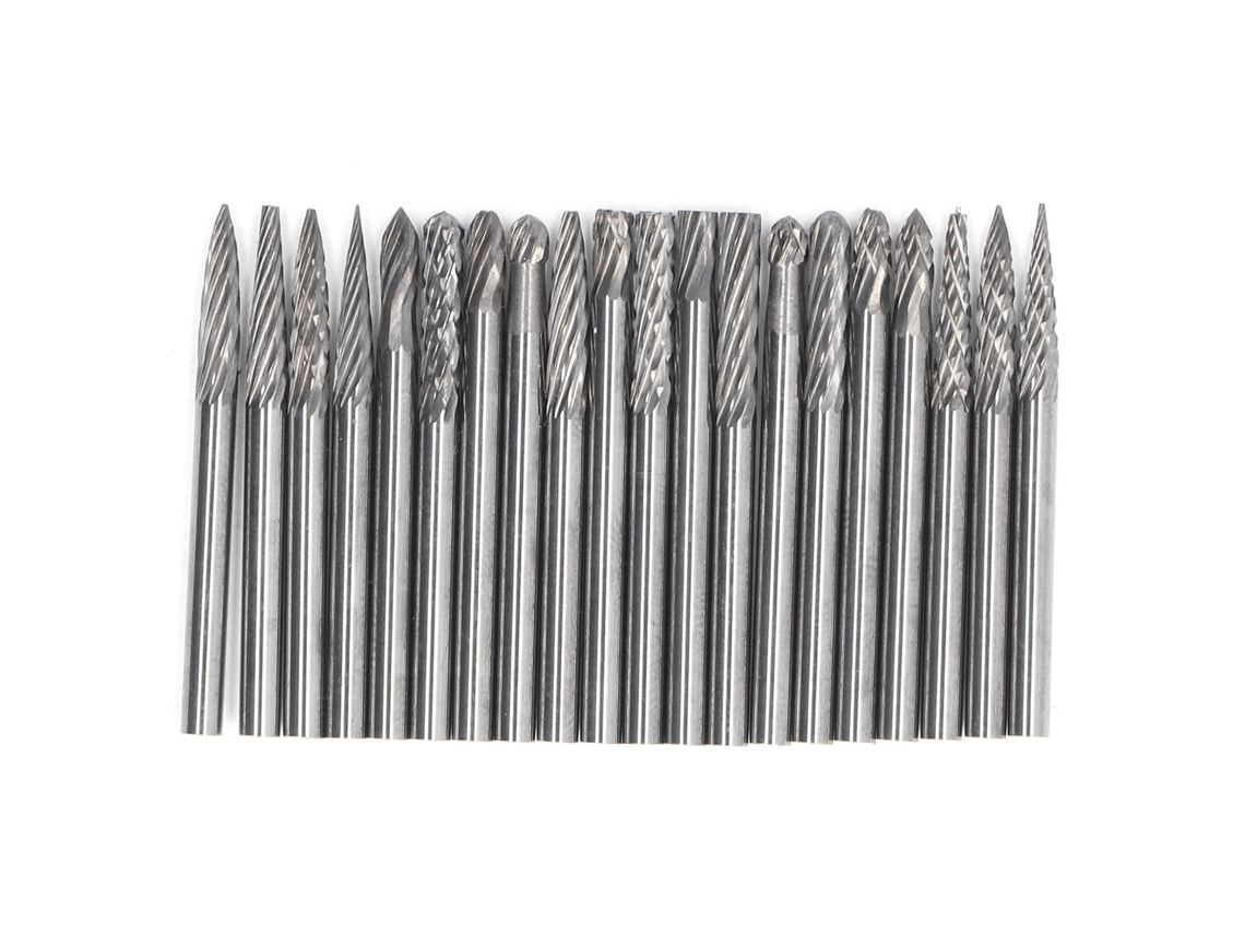 Kit De 20 Brocas De Carburo De Wolframio, Cônico, Lijado, Mandril 1/8 Polegada, Ferramenta Manual
