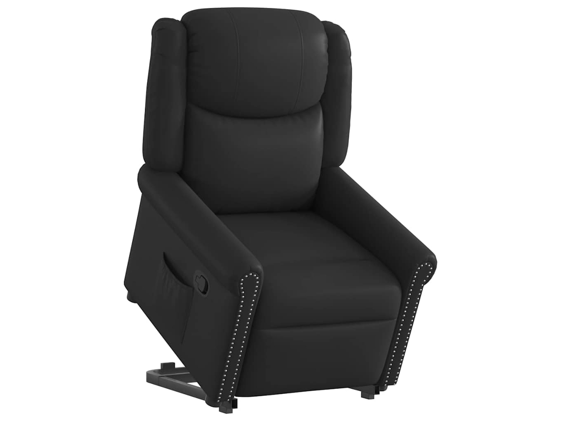 Poltrona Elevatória Vidaxl Preto Couro