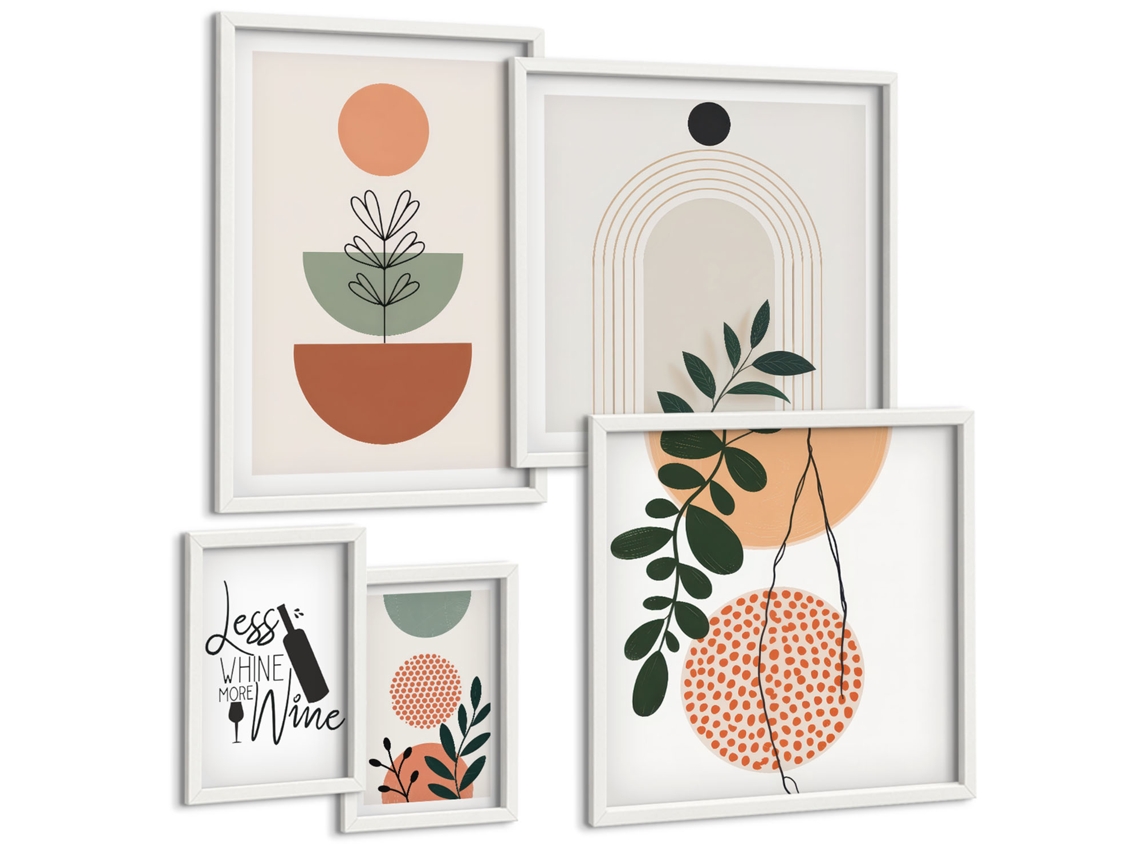 Conjunto De Pinturas Decorações Vegetais Estilosas Espelharte (5 Peças)