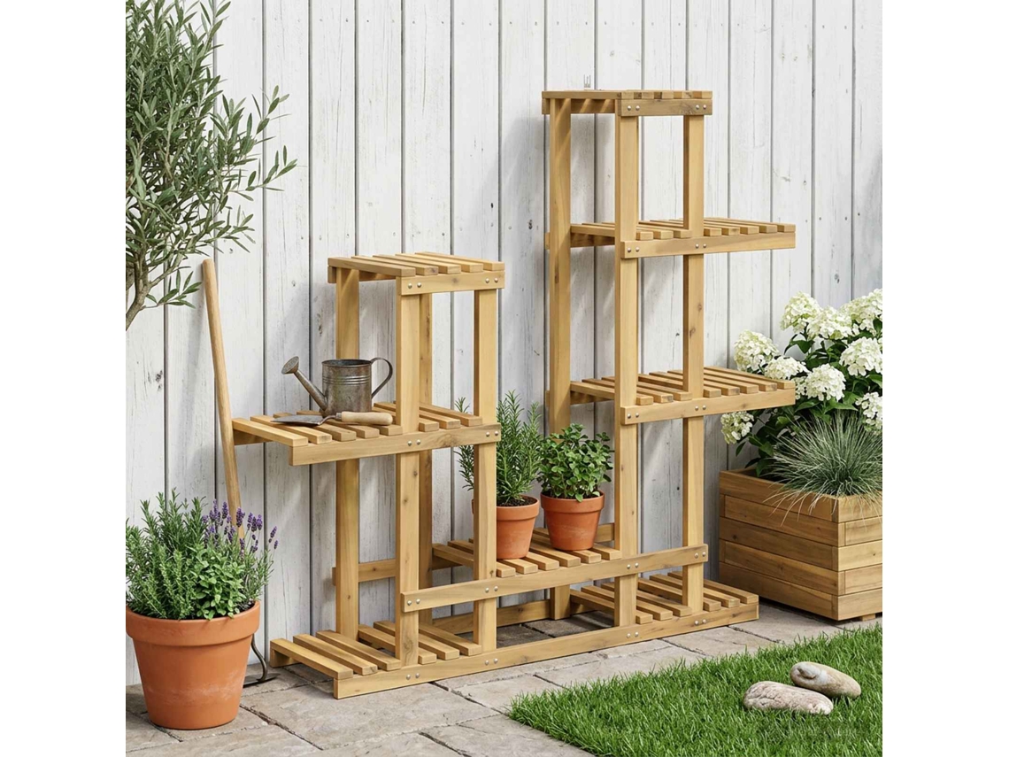 Vidaxl Suporte Para Plantas Branco 118 X 25 X 96,5 Cm