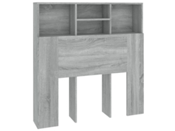 Cabeceira com arrumação, acessório de cabeceira, mesa de cabeceira, prateleira, 100 x 19 x 103,5 cm, MDF, cinzento, Tdl0200013