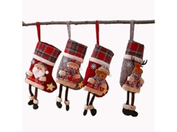 4 Meias De Natal, Meias De Natal Penduradas, Meias De Natal, Sacolas De Presente Para Doces Penduradas Olysi Shop