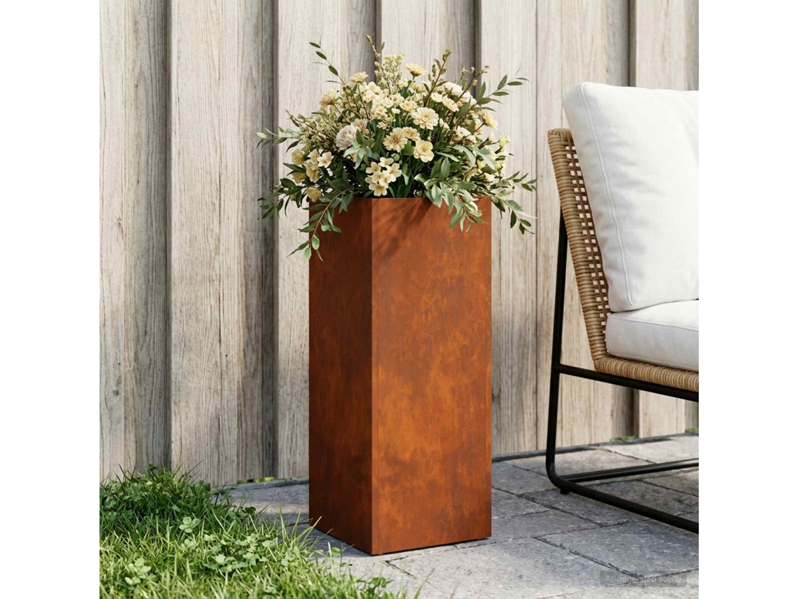 Vidaxl Vaso De Jardim Ferro Enferrujado 20 X 20 X 50 Cm Aço Corten
