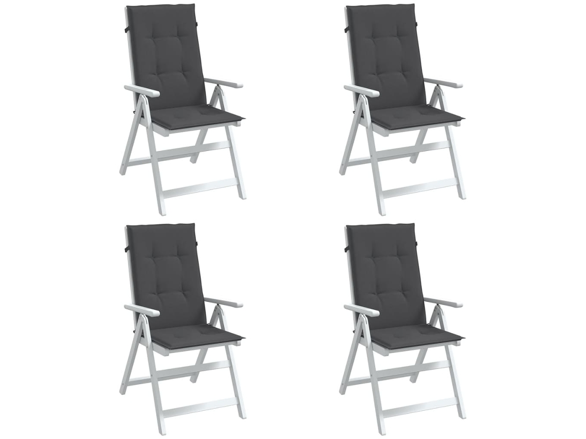Vidaxl Almofadões Para Cadeiras Altas 4 Pcs Mesclado Tecido Antracite