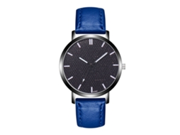 Relógio masculino Zhoulianfa, estilo casual, com mecanismo de quartzo e pulseira de couro azul.