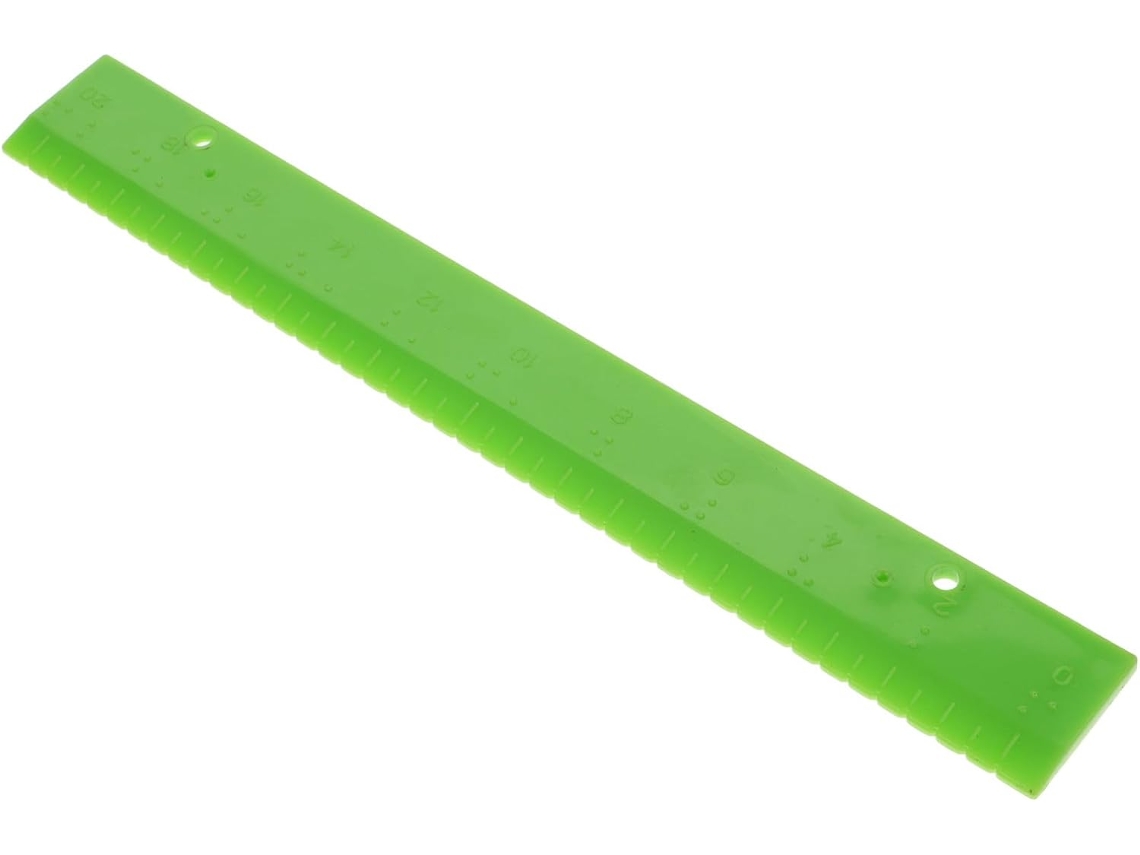 Régua De Medição Em Braille Kallory Para Cegos, Em Pvc Verde, Acessório Durável Em Braille, Ideal Para Decoração Escolar