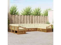 Vidaxl Conjunto De Sofás Para Exterior 9 Unid. Natural E Creme