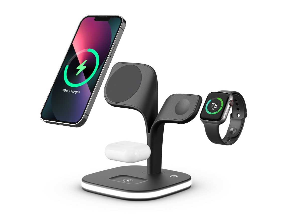 Carregador Magnético Sem Fio Estação De Carregamento Sem Fio Magsafe 5 Em 1 Para Iphone 15/14/13/12/pro/pro Max Para Apple Watch Ultra/9 2