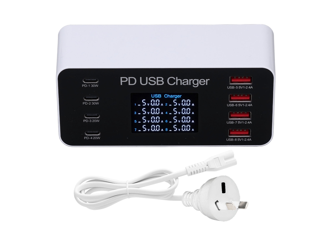 Dock de carregamento USB com 8 portas e carregamento rápido 65w EOOCOO