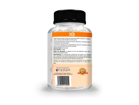 X3 Elimina Dor nos Músculos, Articulações e Ossos HEALTHY FUSION 90 Cápsulas