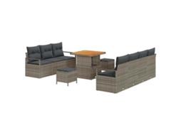 Maison Exclusive - Conjunto De Sofá De Jardim Com Almofada 10 Pcs Cinzeto