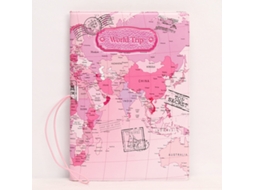 Capa Para Passaporte Com Mapa, Múndi 3d(rosa), Capa Para Passaporte Moderna