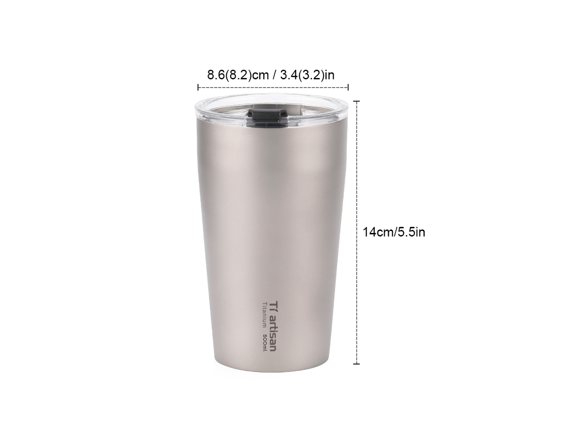 Copo de Titânio Outdoor Parede Dupla 500ml