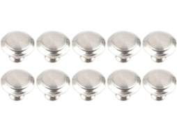 Conjunto De 10 Puxadores Planos Redondos Em Aço Inoxidável, Cor Prata, Com Um Único Furo, Ideais Para Armários E