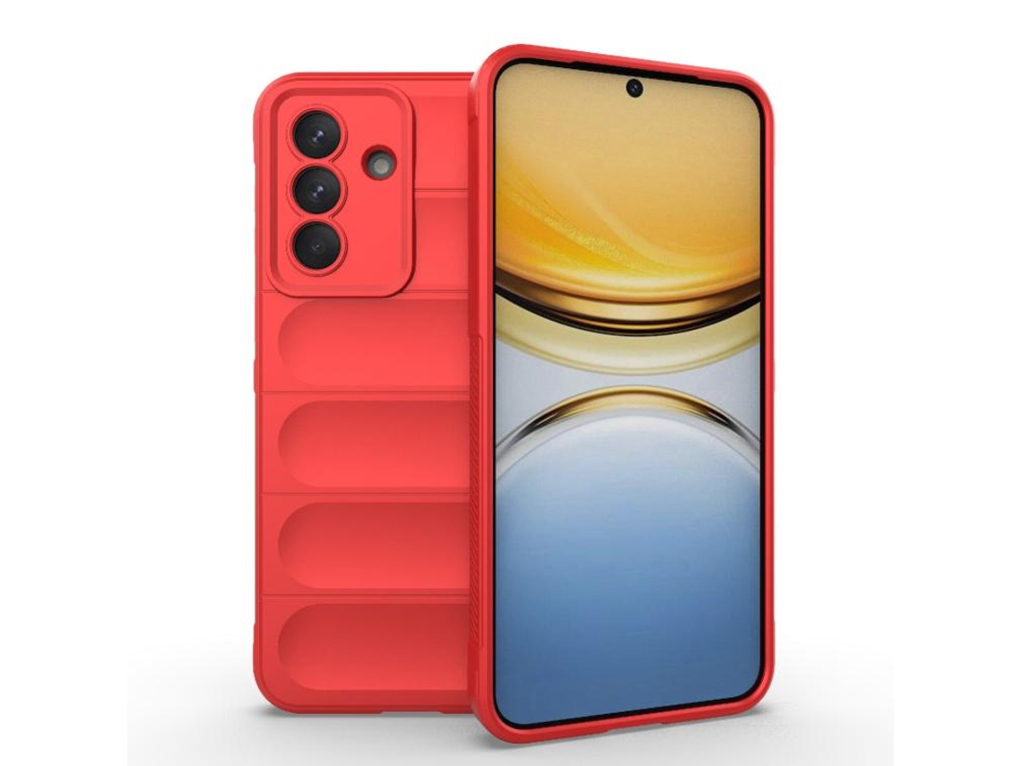 Capa Halinuia Para Samsung Galaxy A37 5g Magic Shield Tpu Flanela Vermelha (proteção Integral, Interior Em Flanela)