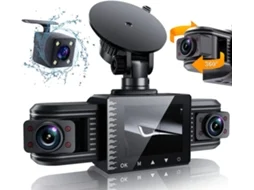 Câmera De Painel De 3 Lentes Dupla 180 Graus Dvr Dash Cam 4k Frontal E Traseira Dash Cam Câmera De Carro Para Carro