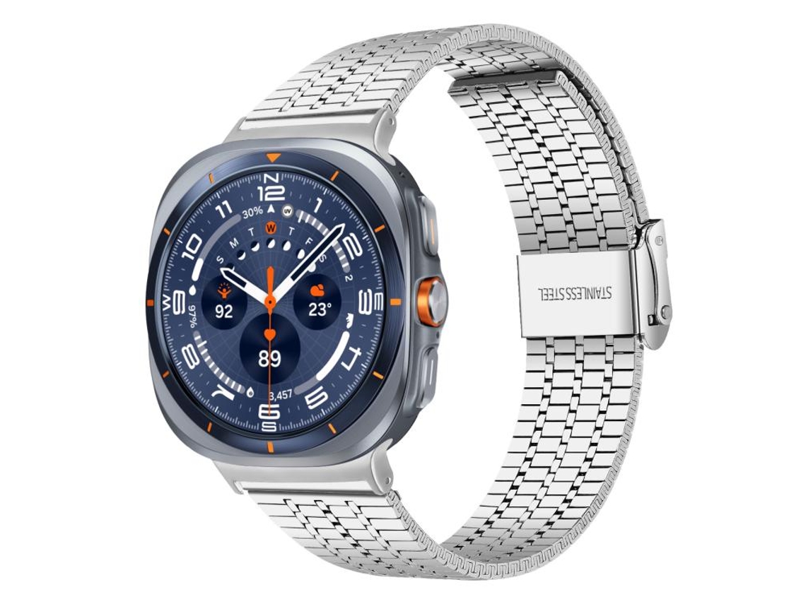 Bracelete de Aço Inoxidável com Fivela de 7 Contas Prata para Samsung Galaxy Watch Ultra XIAOMOYU (47mm)