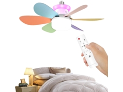 Ventilador De Teto Com Luz Led, Lâmpada Ambiente Rgb, Dimerizável 3