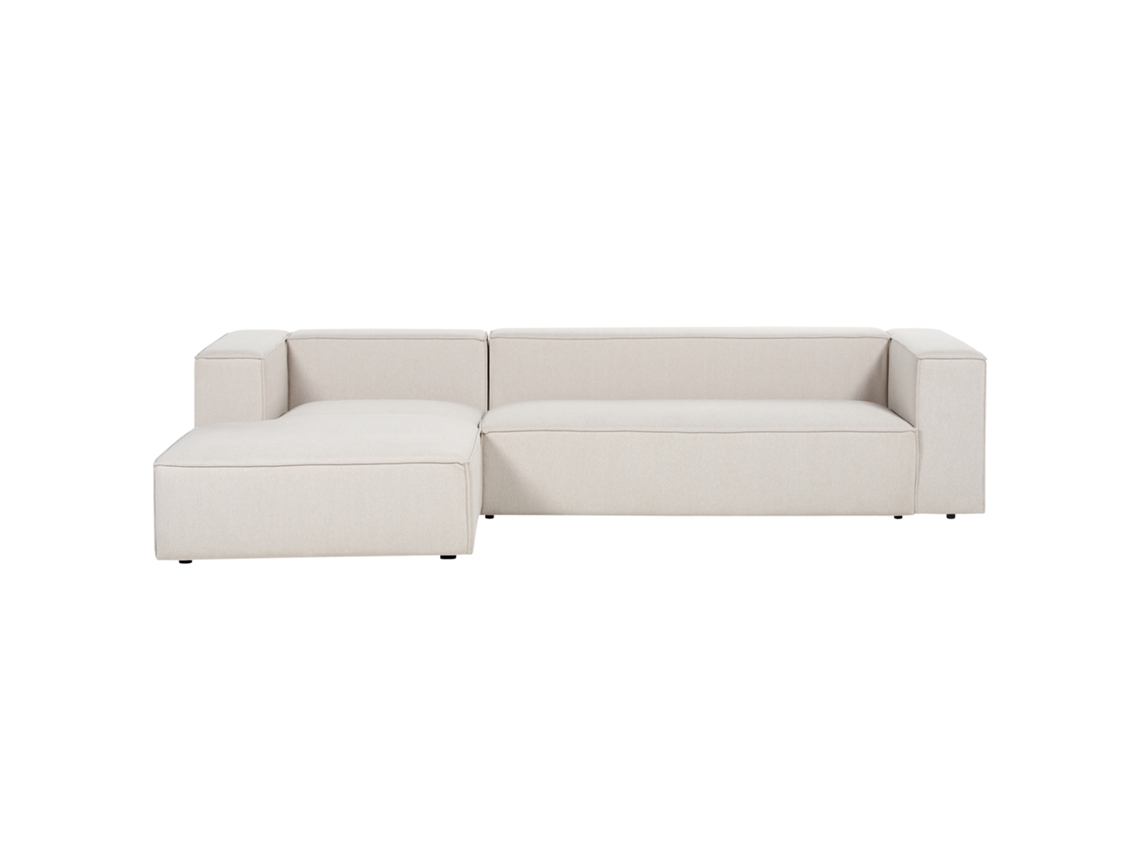 Sofá de Esquina BELIANI Vernon de Tecido Creme Claro 330x178x68