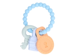 Mali mordedor Pulseira Silicone para Bebê Alivio Gengivas Seguro Multifuncional Azul Claro