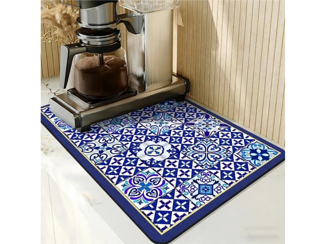 Tapete de secagem Louça estampado, superabsorvente, para escorrer café e secar mesas, secagem rápida, ideal para cozinhar e preparar café.