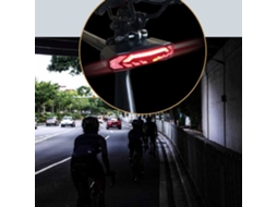 Lanterna Traseira Mali 5 em 1 para Bicicleta com Sinalizadores, Alarme, Led, Modos de Luz, Controle Remoto