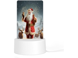 Luminária noturna de acrílico com LED, base e plugue de plástico, com estampa de Papai Noel Natalino, Ideal Quarto