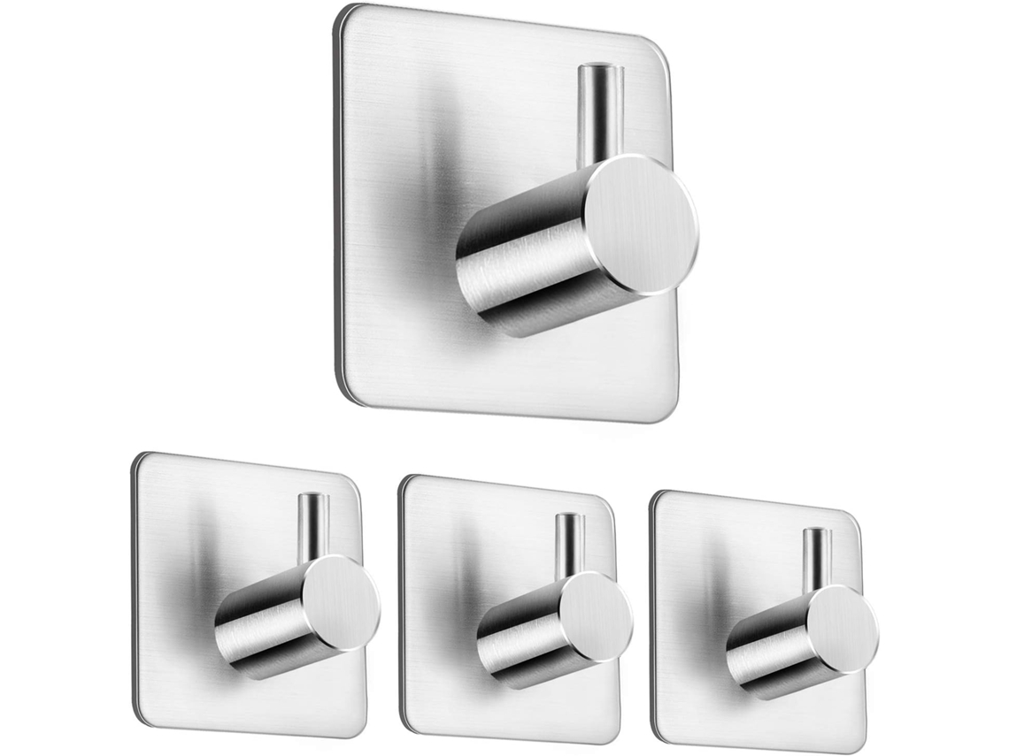 Conjunto de 4 Ganchos Autoadesivos para Toalhas, para Banheiro e Cozinha BRILVIBERA