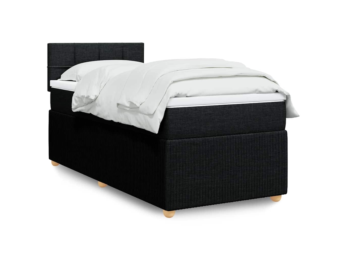Vidaxl Cama Com Molas/colchão 90x190 Cm Tecido Preto