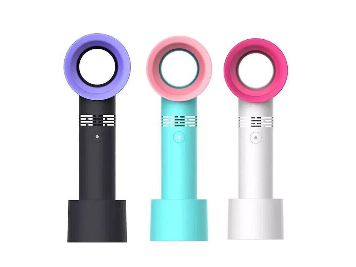 Mini ventilador portátil sem lâminas, recarregável via USB, modelo 2026, com 3 velocidades e fácil limpeza.
