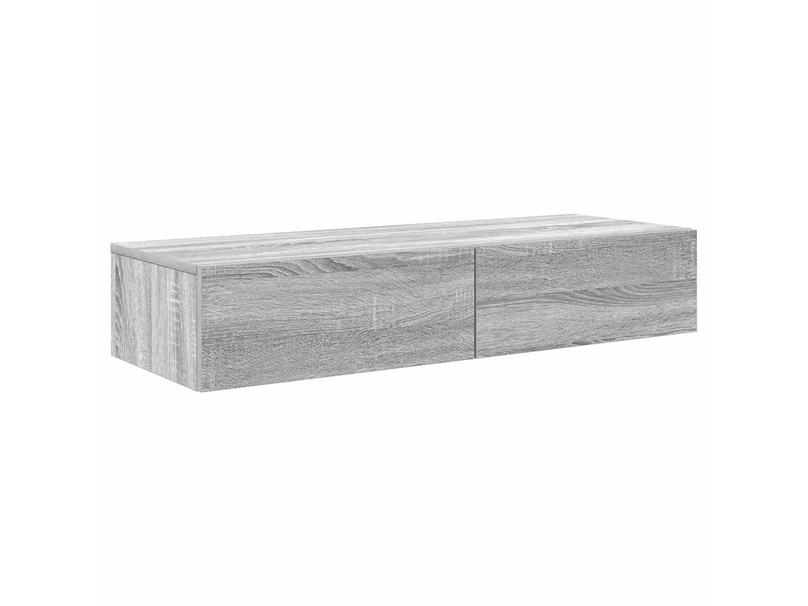 Prateleira de Parede com Gavetas em Derivados de Madeira 100x36x19 cm MAISON EXCLUSIVE