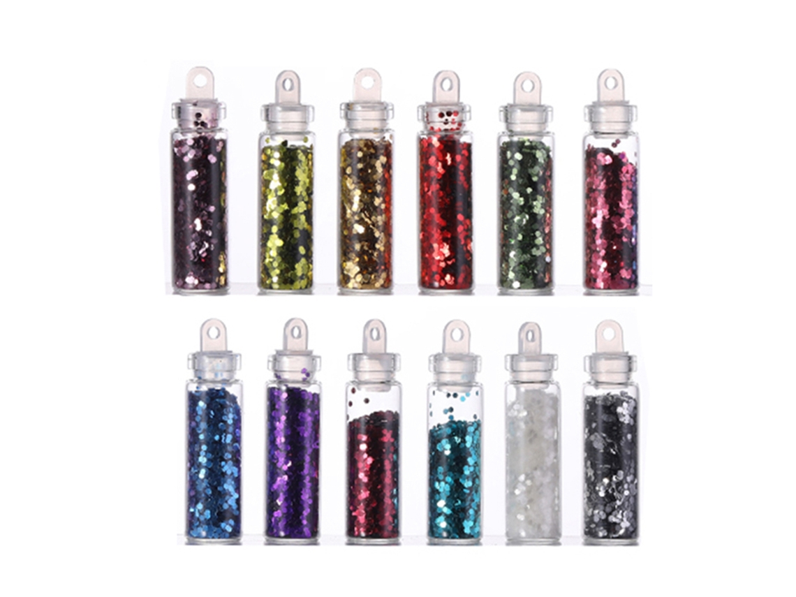 Adesivos De Unhas Diy Com Glitter E Sequins Misturados De Cores Para Arte De Unhas 6