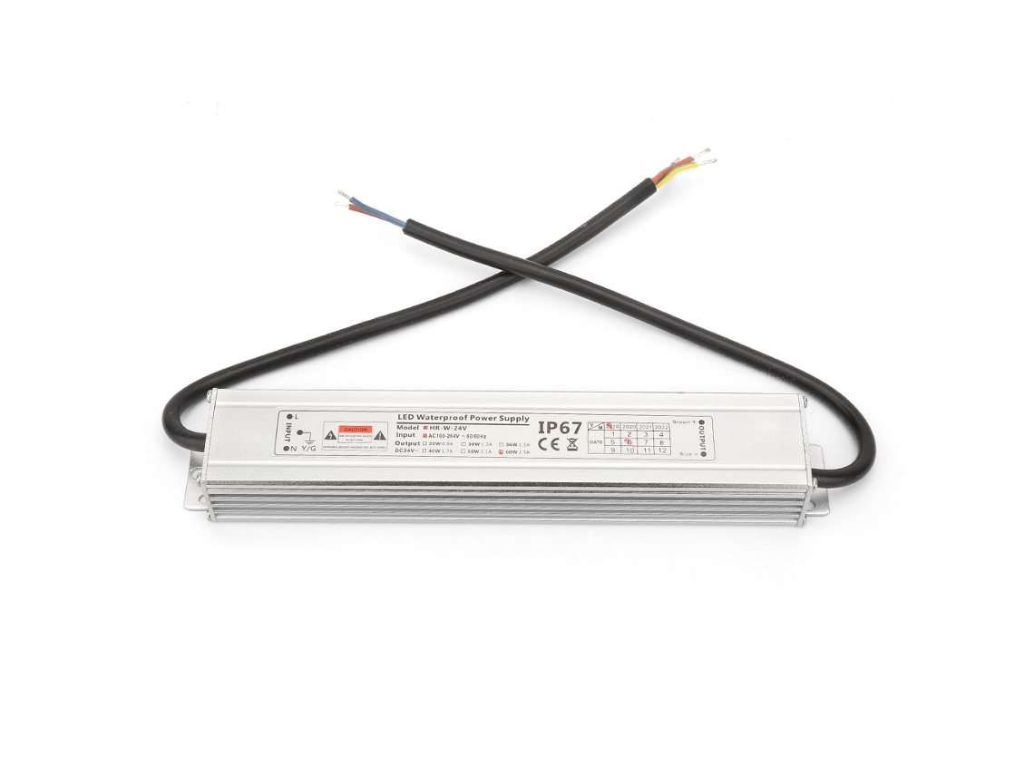Fonte De Alimentação Led 24v 60w 2.5a Com Bateria De Alumínio Ip67 Para Iluminação De Rua